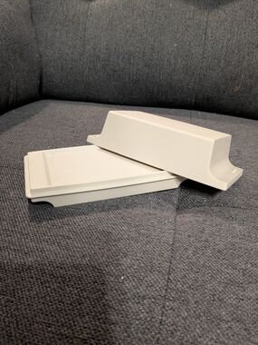 Vintage Retro Tupperware Plastic Butter Dish with Lid Off White